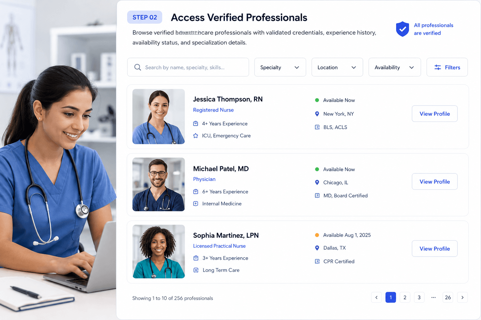 Access Verified Professionals